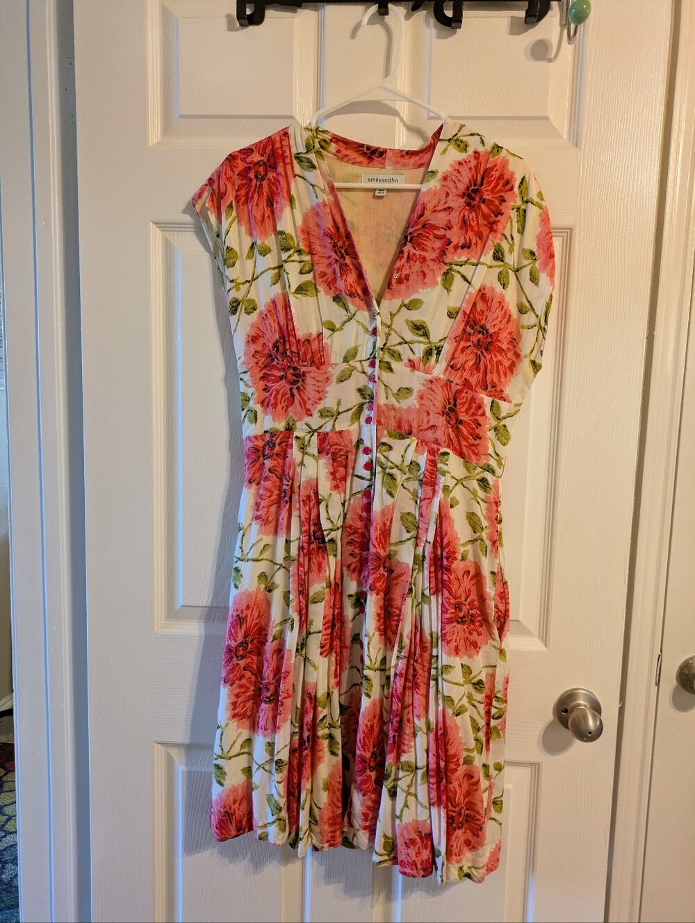 Emily And Fin Dress With Pink Flowers EUC M
